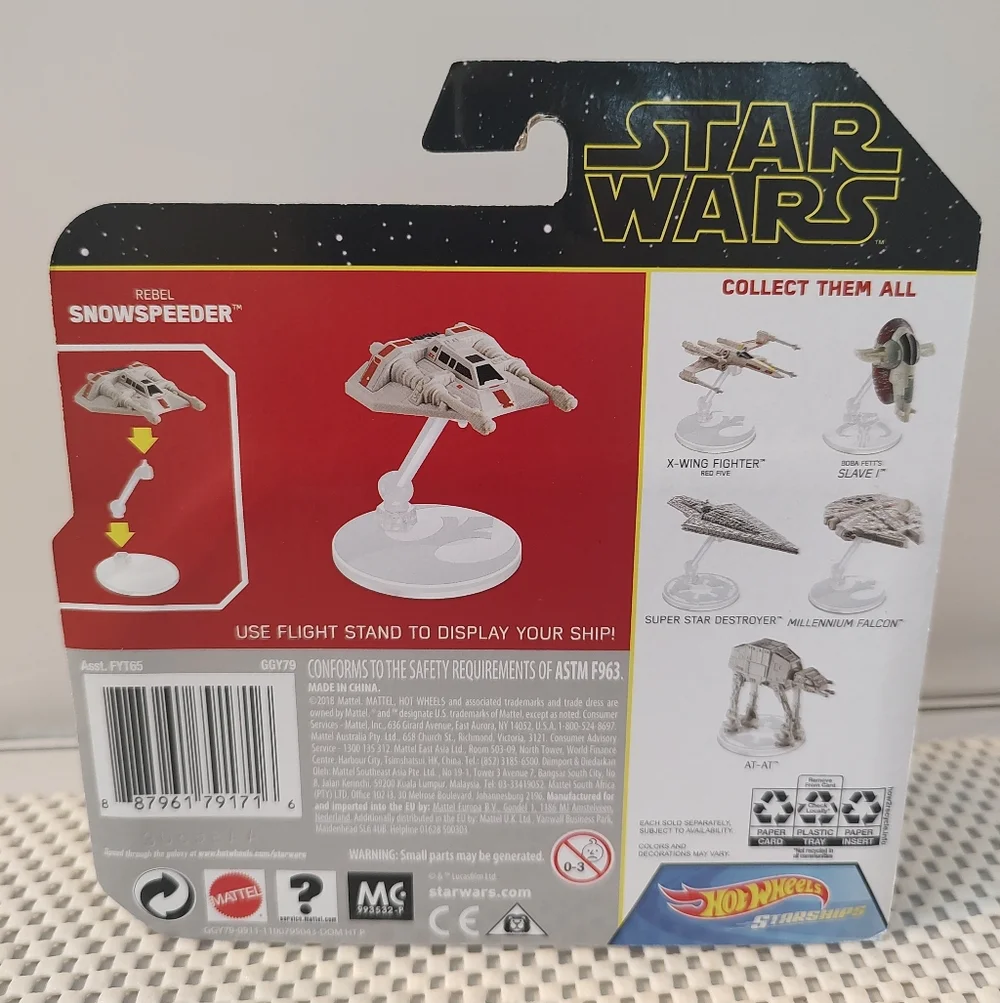Hot Wheels Starships Rebel Snowspeeder Star Wars Die-Cast NWT Disney